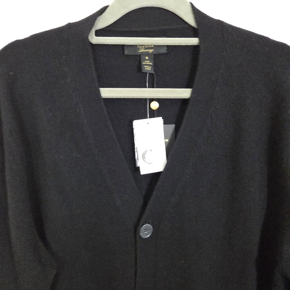 NWT Men's Cashmere Cardigan Sweater by Club Room Black Size Medium - Picture 3 of 11